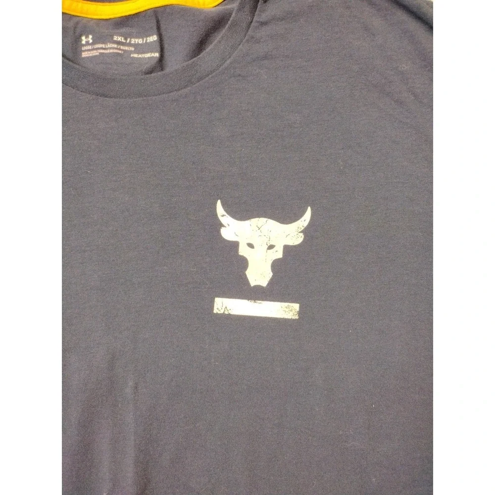 Under Armour Project Rock Blood Sweat Respect 2XL Short Sleeve Shirt Blue
